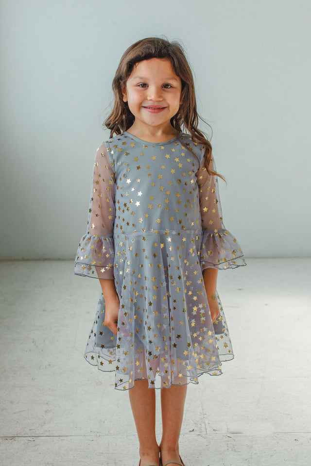 girls grey tulle dress