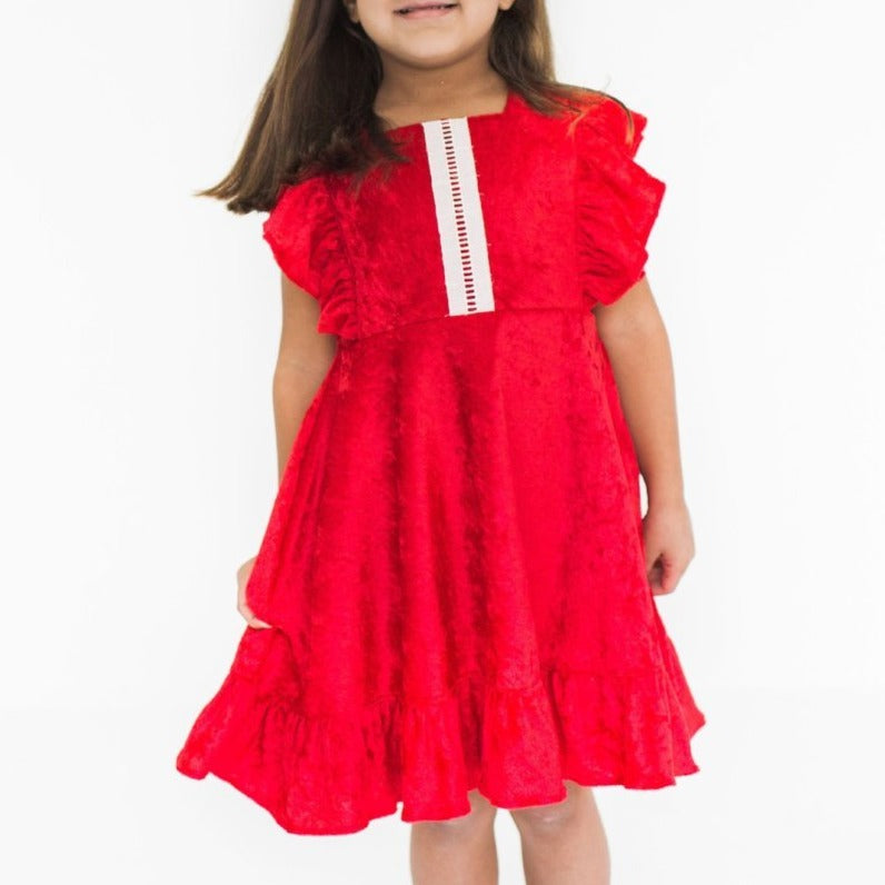 girls red santa dress