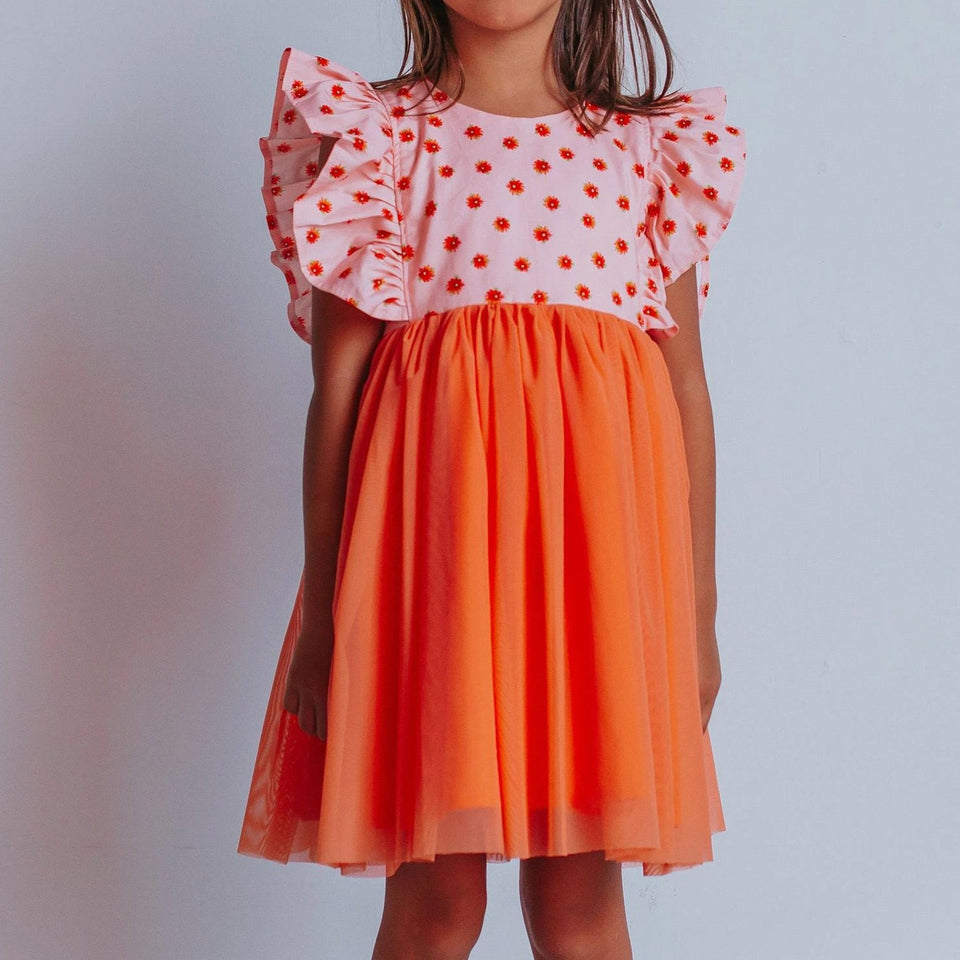 little girl orange dress