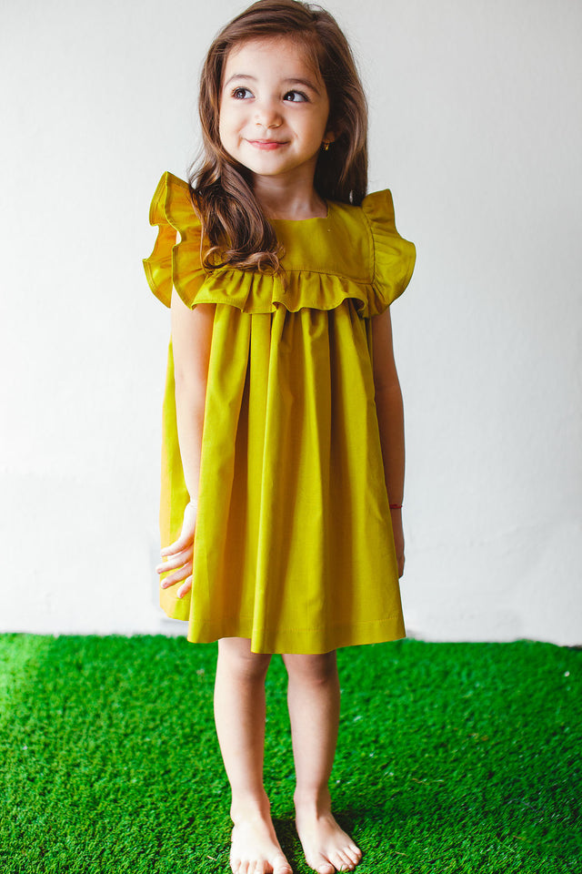 little girls yellow dress