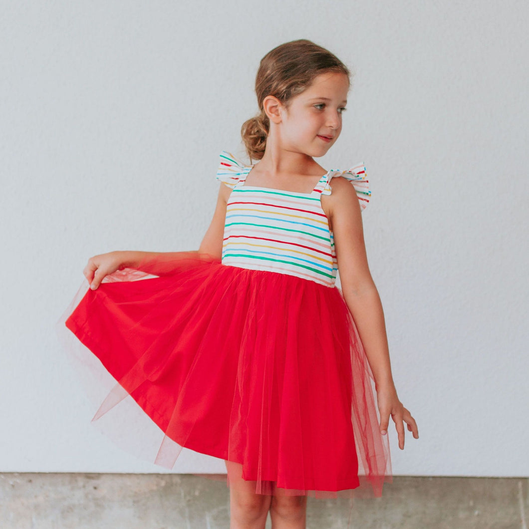 red tulle dress girls