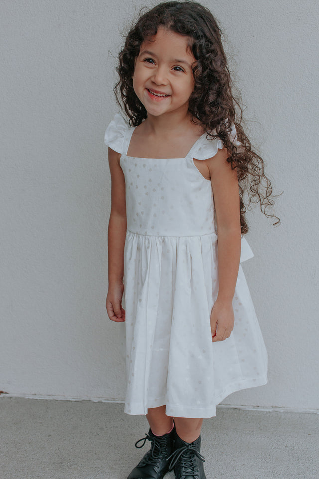 girls white ruffle dress