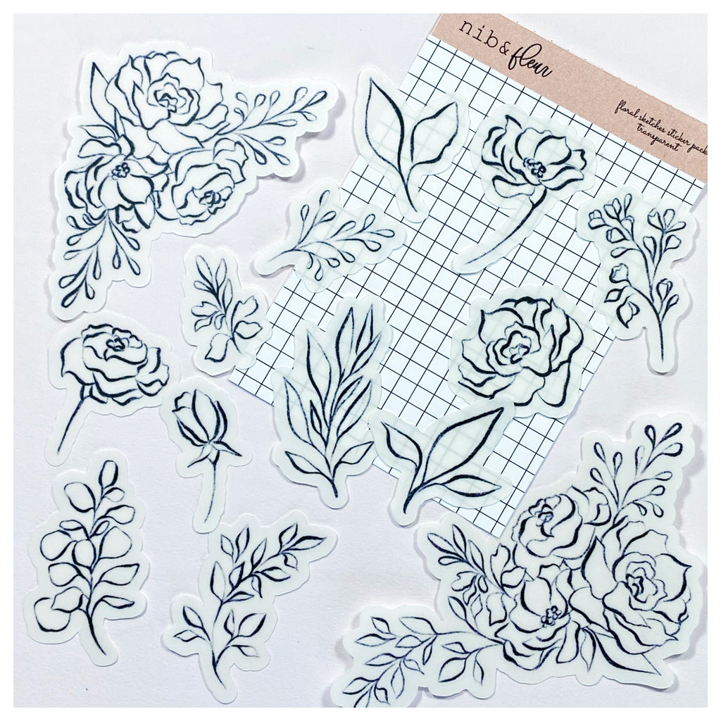 Download Floral Sketches Sticker Pack Nib Fleur