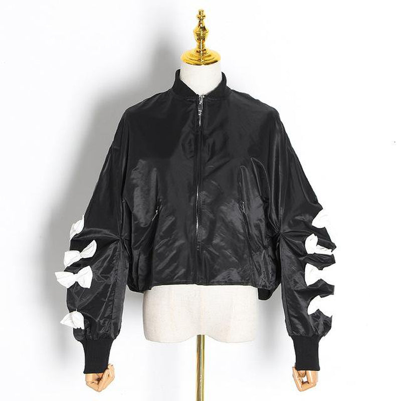 Bow decorated windbreaker from Primetime Looks