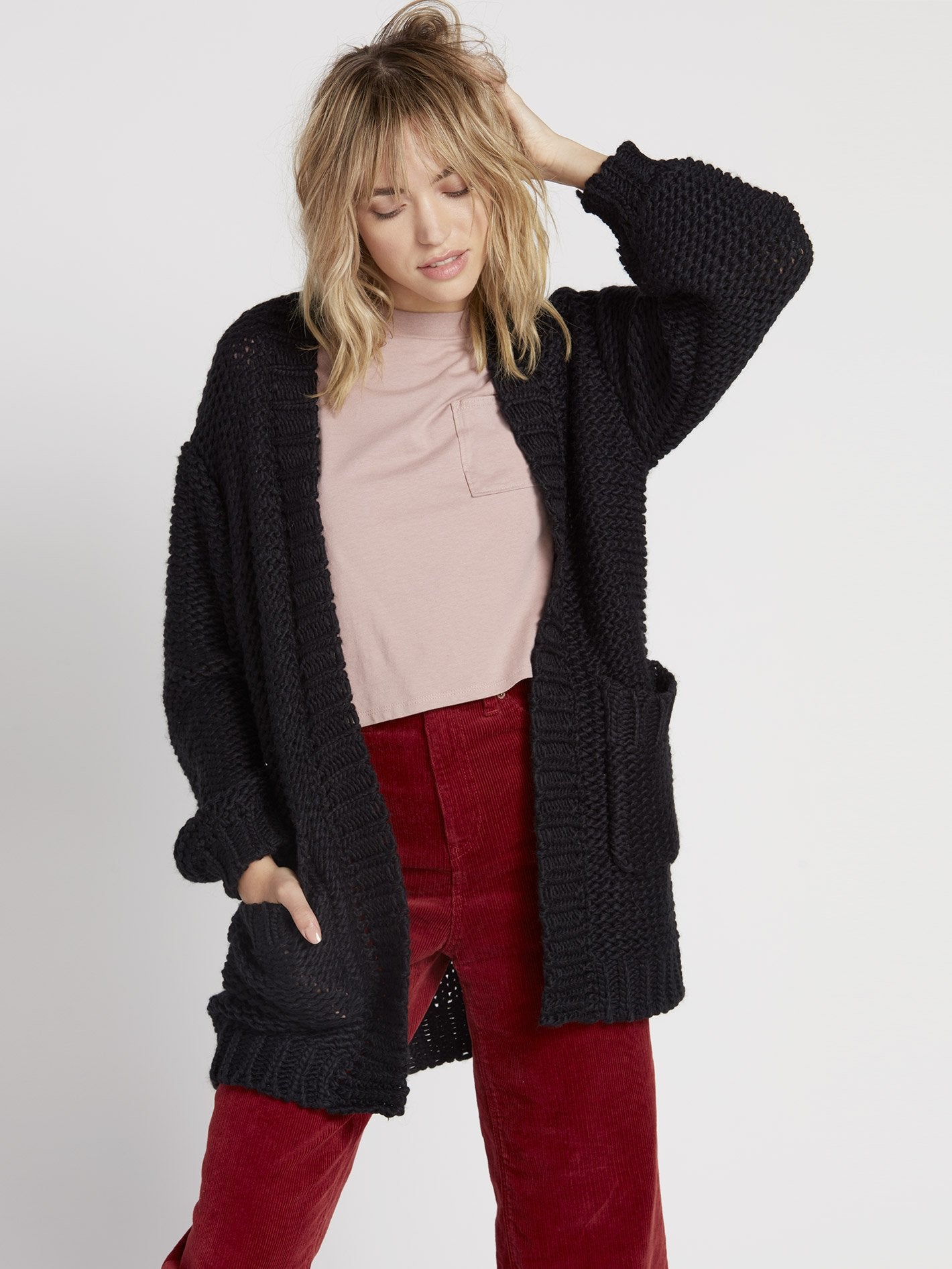 Cardigan Knit List - Black