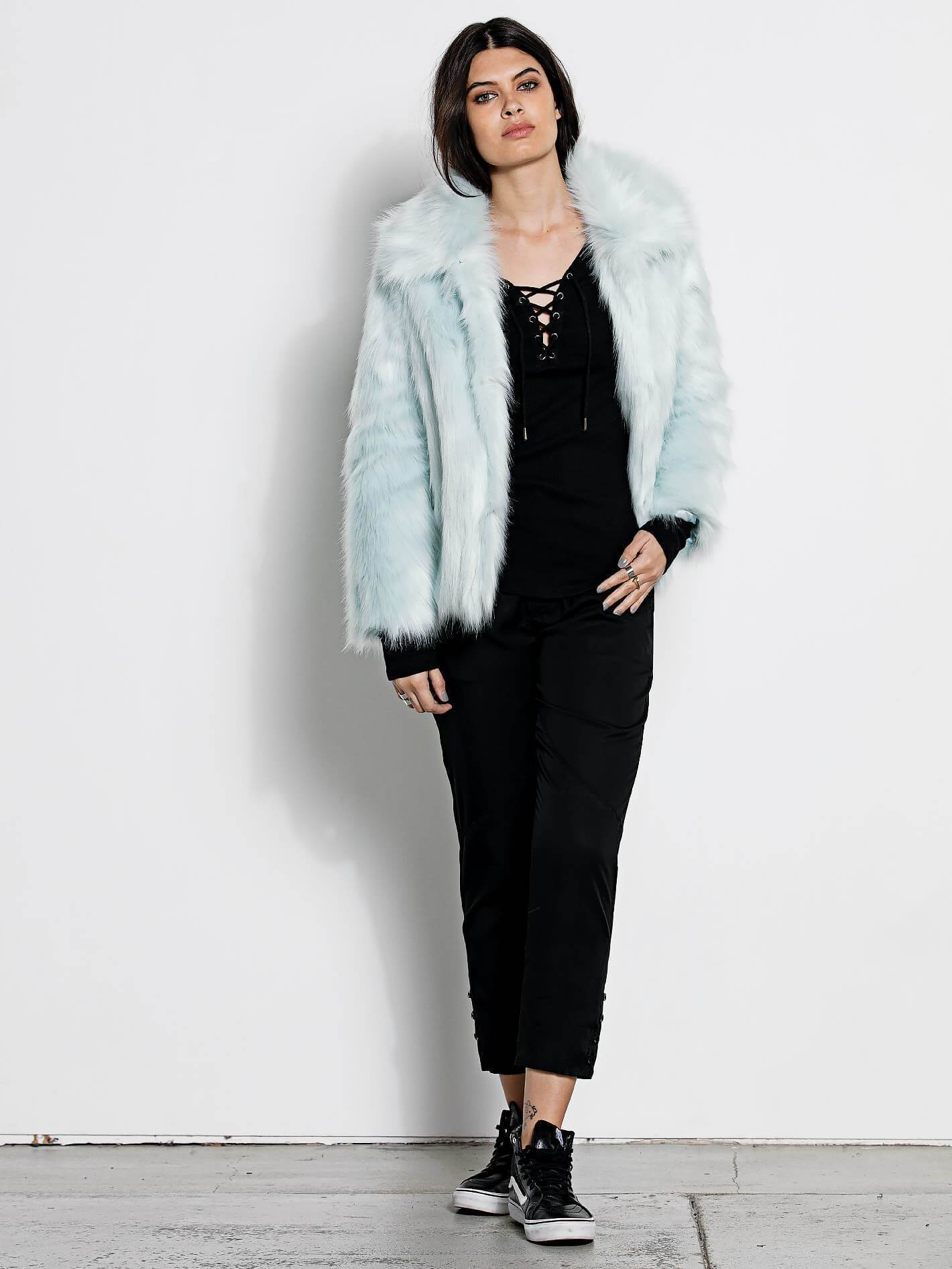 Manteau Fausse Fourrure Georgia May Jagger - Cool Blue