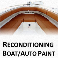 Boat and Automotive Reconditioning Paints, Primers and Repair Compound for Fabric, Plastic and Metal Surfaces