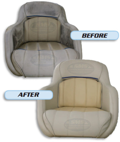 SEM Marine Vinyl Seat Cushiouns Before and After