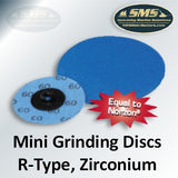 Mini Grinding Discs, Zirconium Grain, R-Type Attachment