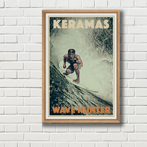 Keramas Wave Hunter Surf Poster