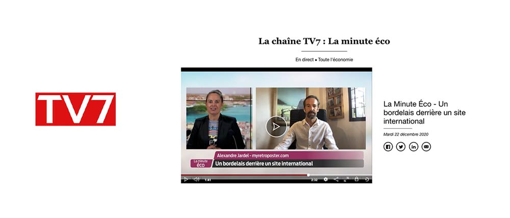 Alex Jardel interviewed for la Minute Eco on TV7 about MyRertroposter
