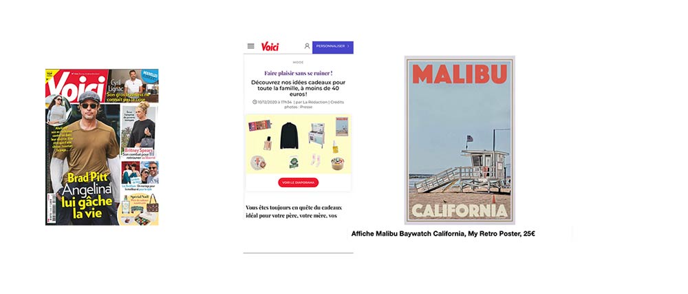 Malibu Baywatch Art Print in Voici : ALl our gift ideas for the family (under 40€)