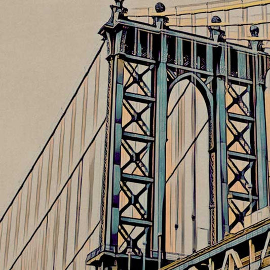 1art1 New York Poster Brooklyn Bridge Da Notte N/B Stampa 91x61 cm :  : Casa e cucina