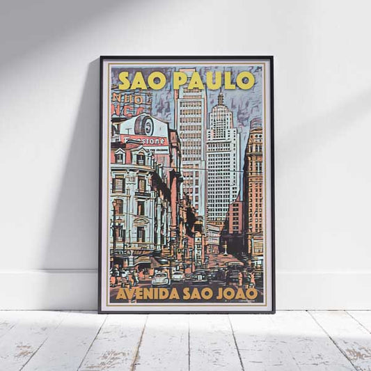 Sao Paulo Brazil Retro Art Print Sao Paulo Wall Art -  Norway