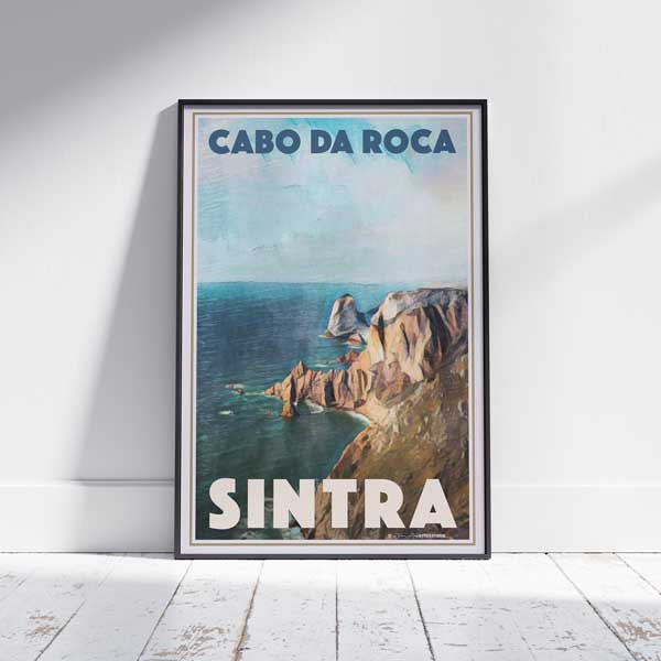 Framed CABO DA ROCA SINTRA POSTER | Limited Edition | Original Design by Alecse™ | Vintage Travel Poster Series