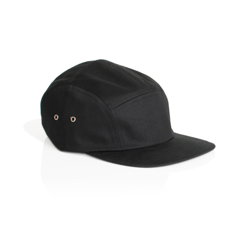 plain black 5 panel cap