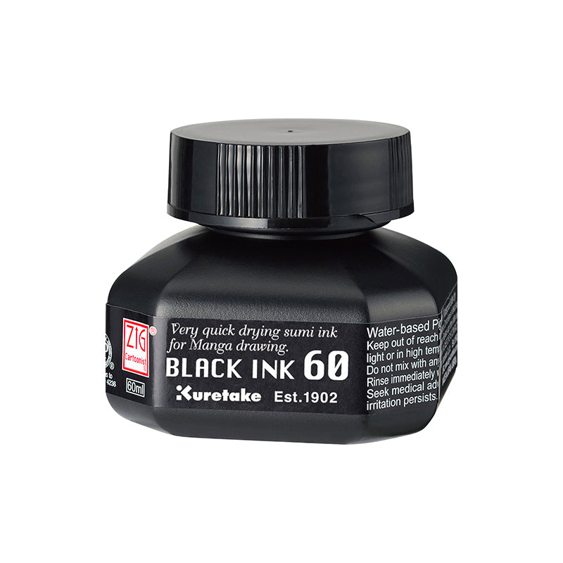 Zig Sumi Pen Ink 60ml, Black