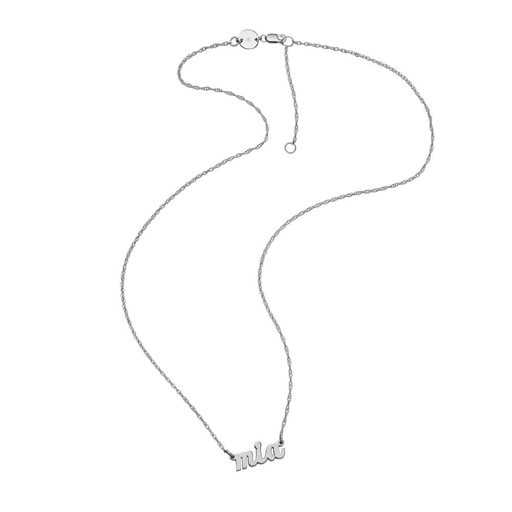 Serafina Mini Cursive Nameplate Necklace Jennifer Zeuner Jewelry