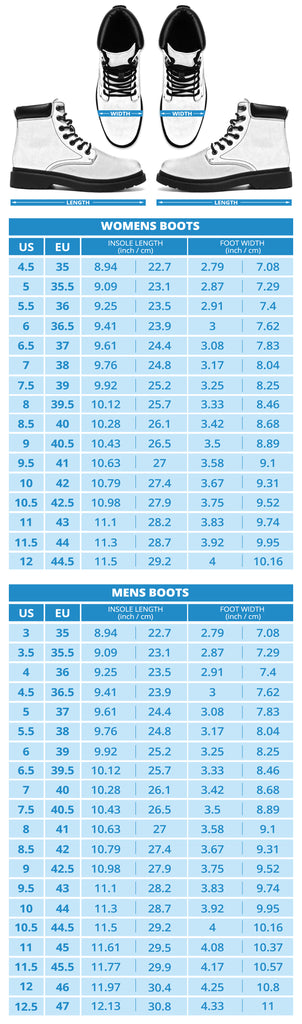 Bandana Print All Season Boots Size Chart