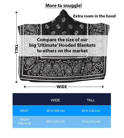 big hooded blankets size chart