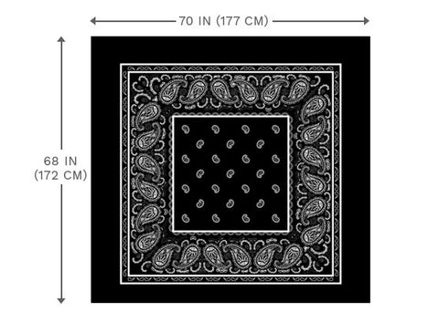 bandana shower curtain size chart