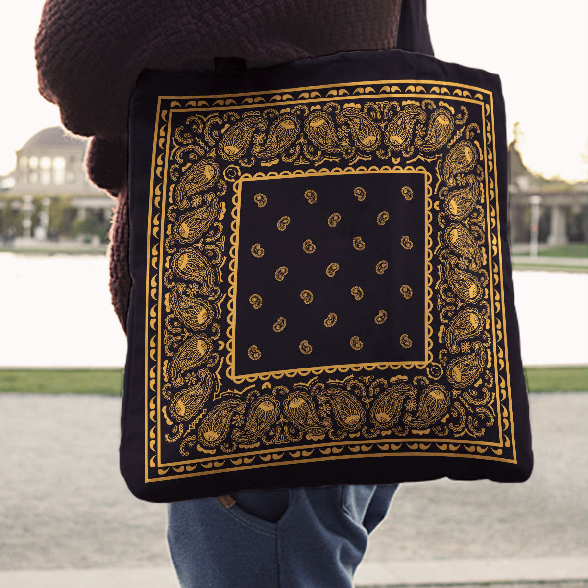 Black and Gold Bandana Bag | The Bandana Blanket Company