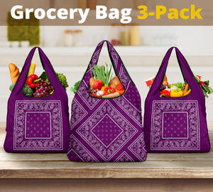 Wild Plum Bandana Grocery Bag 3-Pack