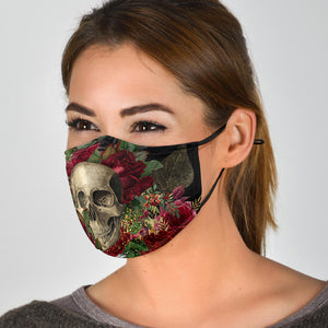 Skulls and Roses Adjustable Face Mask