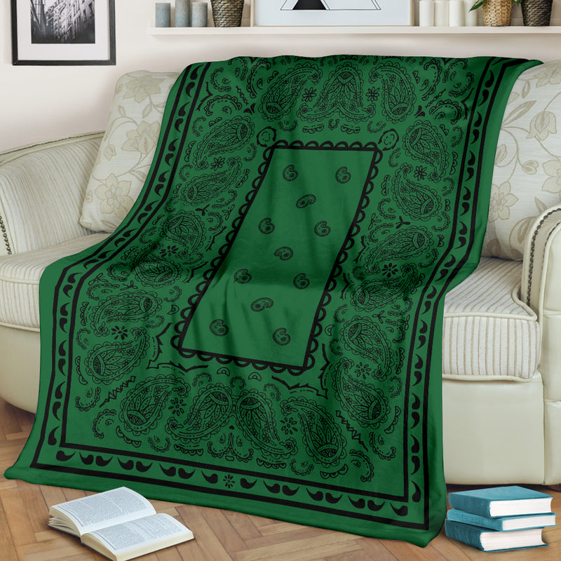 Green Bandana Throw Blanket