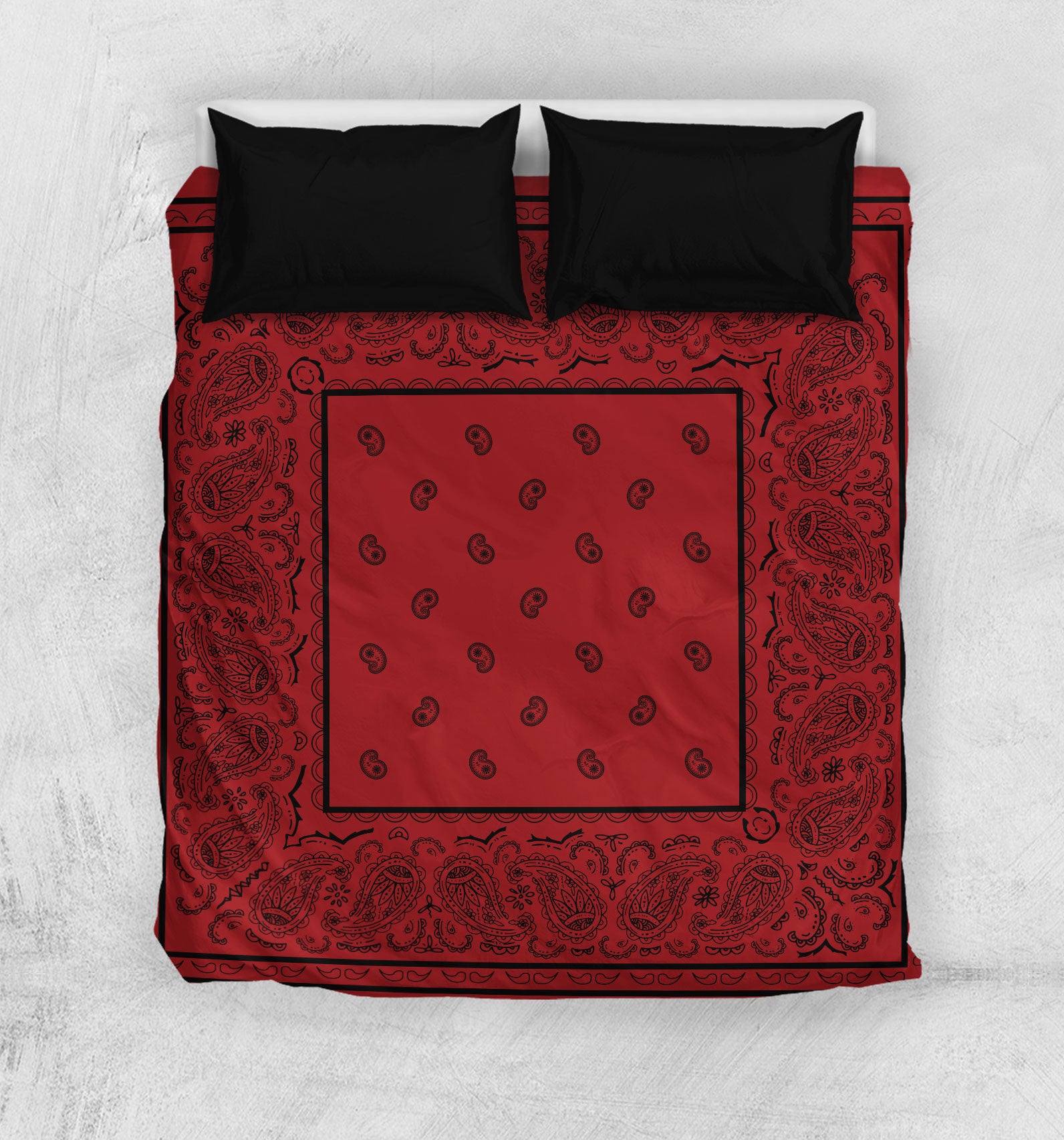 Red With Black Bandana Duvet Cover The Bandana Blanket Company
