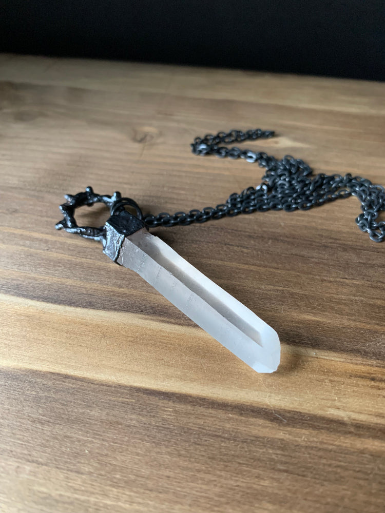 Crystal Sword Pendant Necklace, Quartz Necklace Pendant