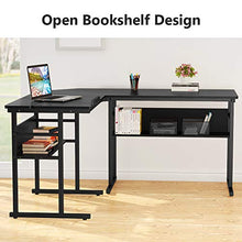 L Shaped Desk With Bookshelf 67 Inch Double Corner Computer Office De