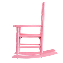 Pink Classic Slat Back Kids Rocking Chair Playing Seat Children Wood F