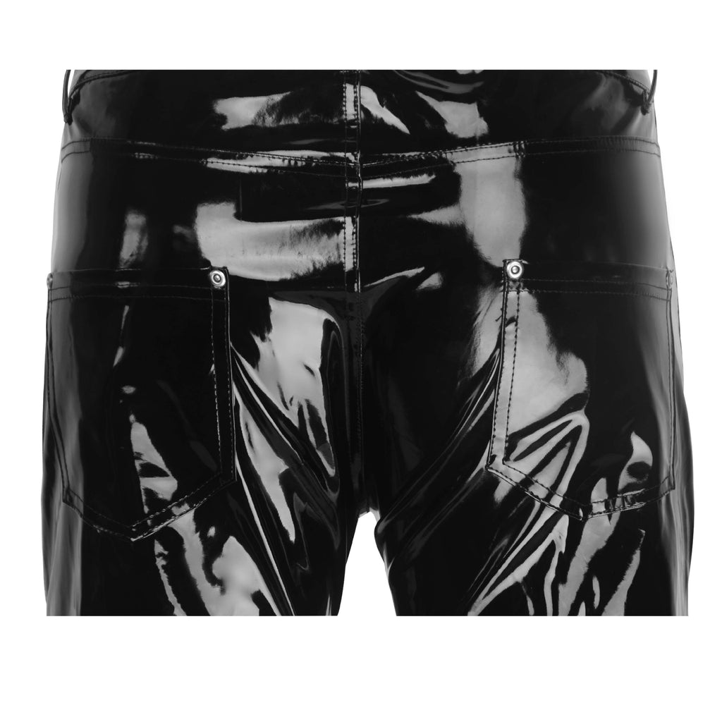 calça vinil preta masculina