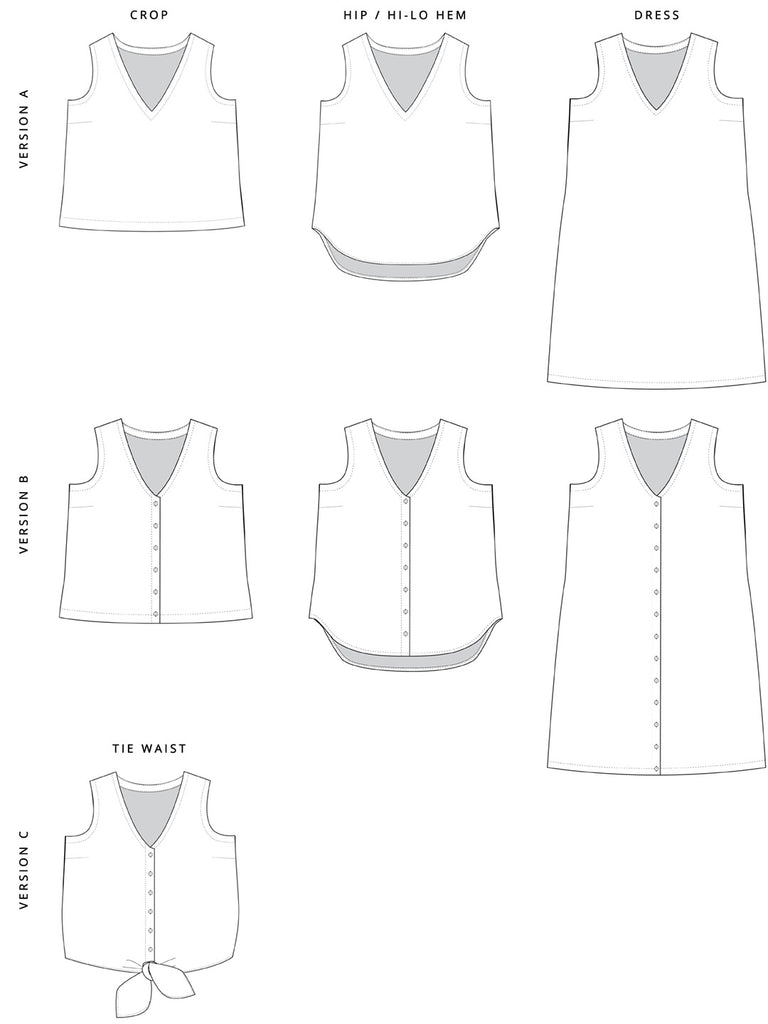 Hana Tank + Dress - PDF SEWING PATTERN – Pattern Scout Studio