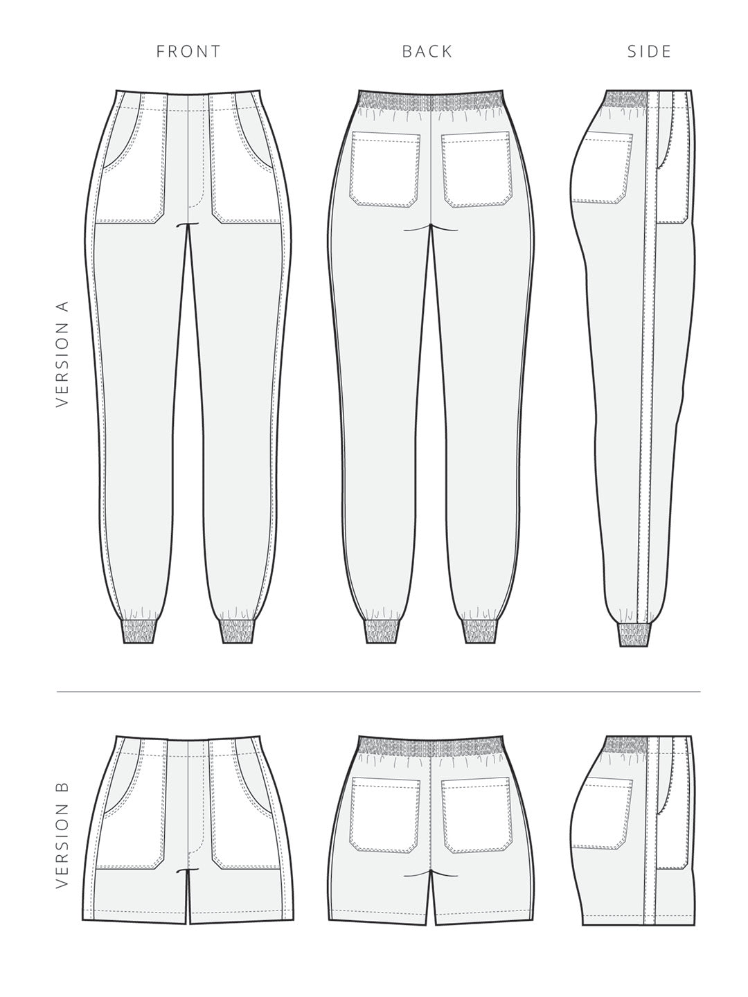 Nellie Joggers + Shorts - PDF SEWING PATTERN – Pattern Scout Studio