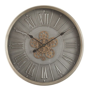 George Round Exposed Movement Gear Wall Clock