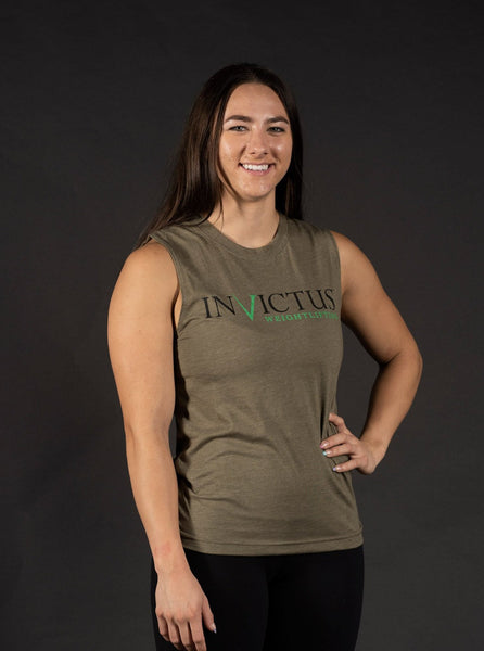 Invictus Unconquerable  Weightlifting Tank - Women's - Military Green