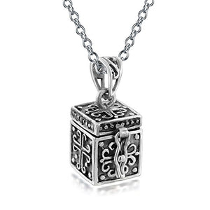 Antiqued Poison Prayer Box Cross Locket