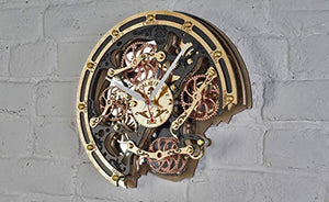 Automaton Bite Black Gold HANDCRAFTED moving gears wall clock