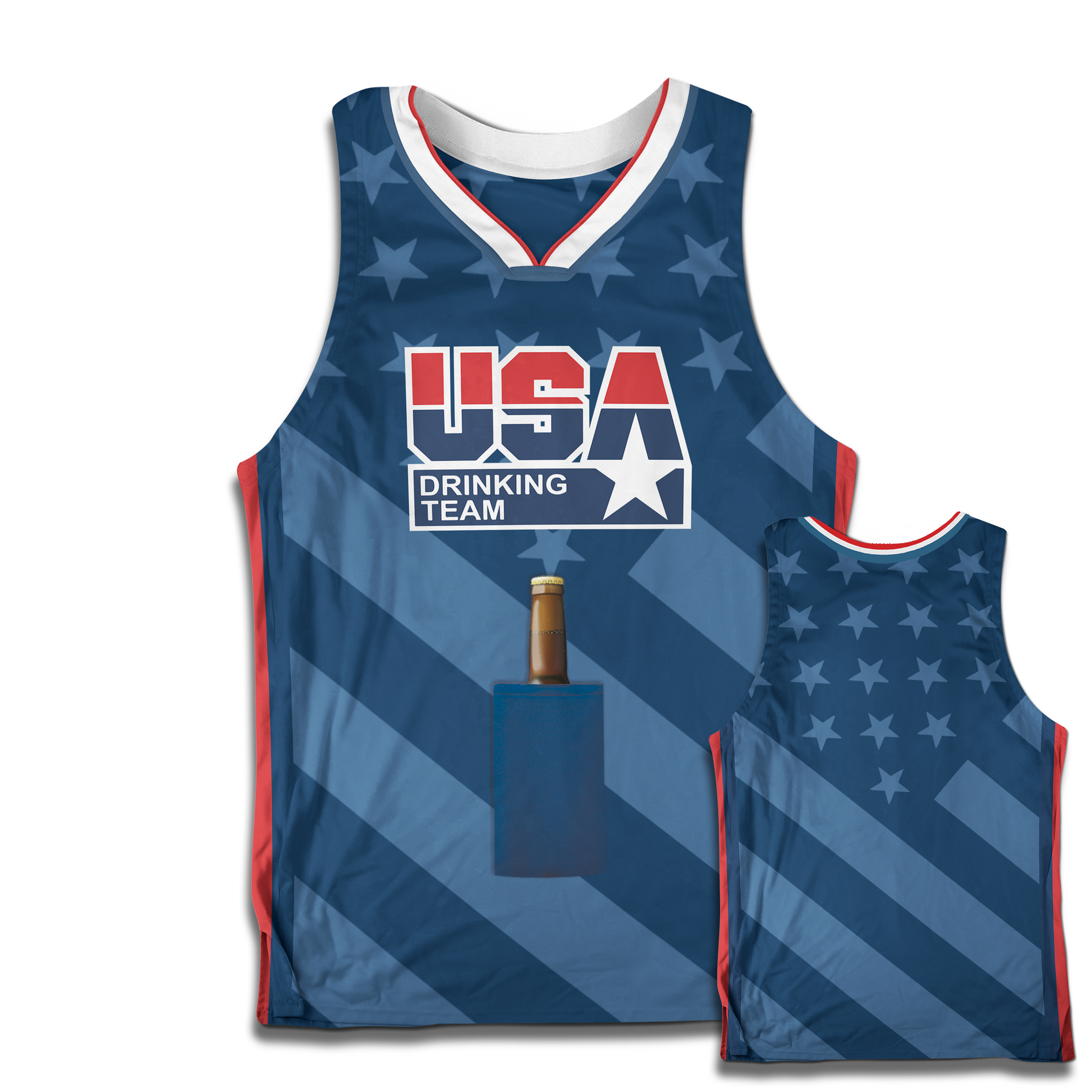 USA Drinking Team Basketball Jersey w 