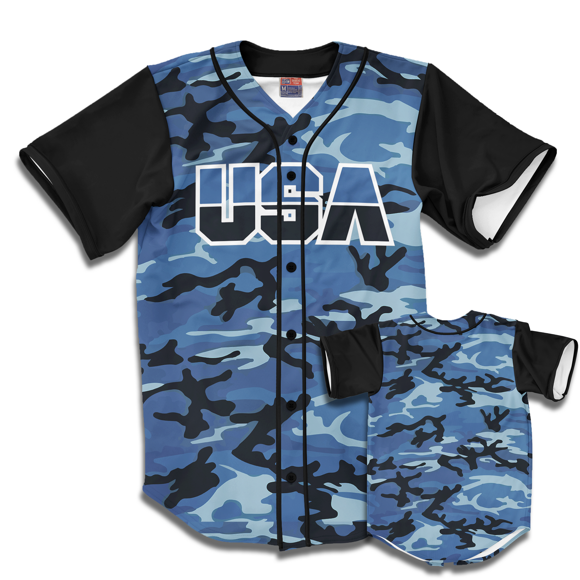 USA Baseball Jersey Camo (Blue) - USA 
