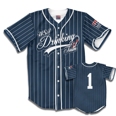 blue pinstripe baseball jersey