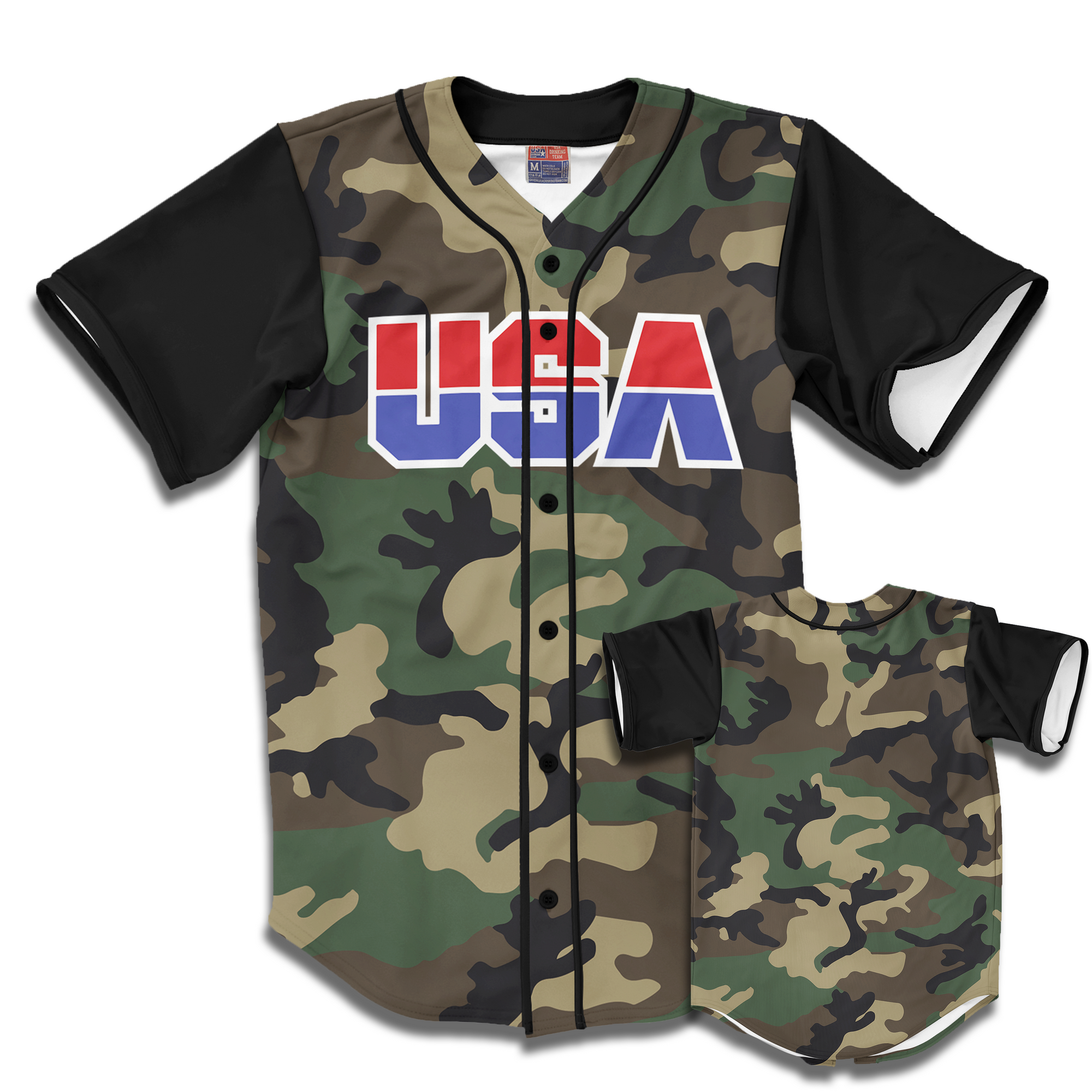 USA Baseball Jersey Camo (Green) - USA Drinking Team