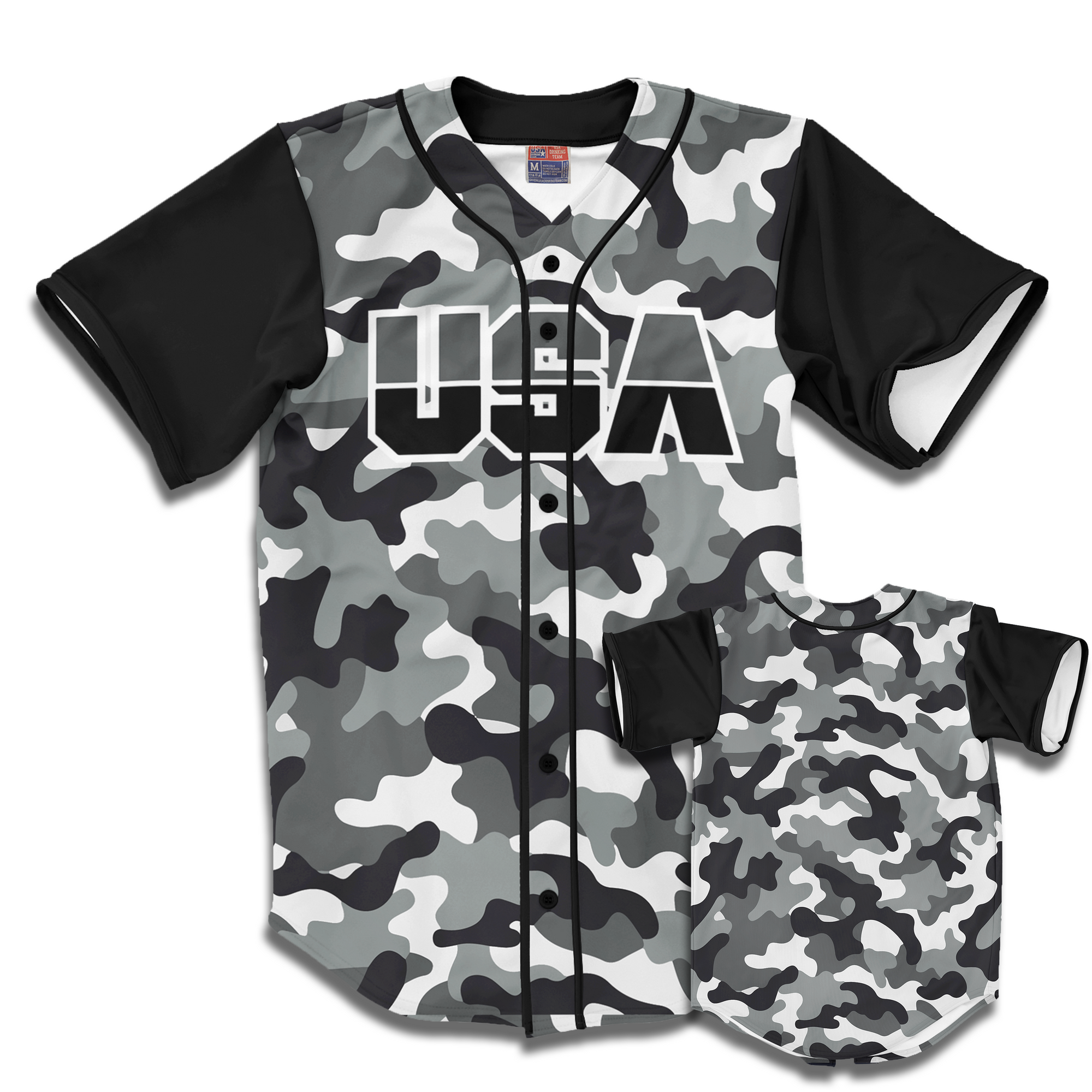 USA Baseball Jersey Camo (Black/White 