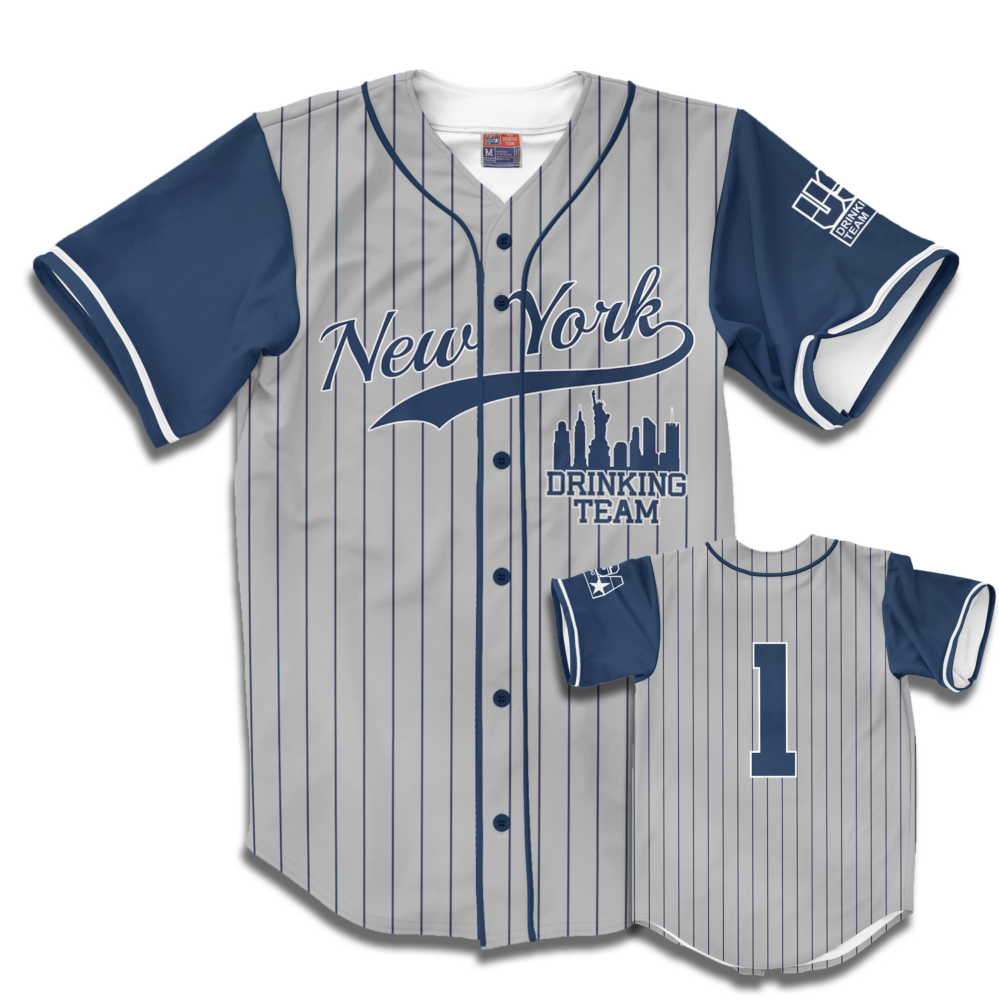 Elite Pinstripe BB Jersey SS No-Button - Adult & Youth