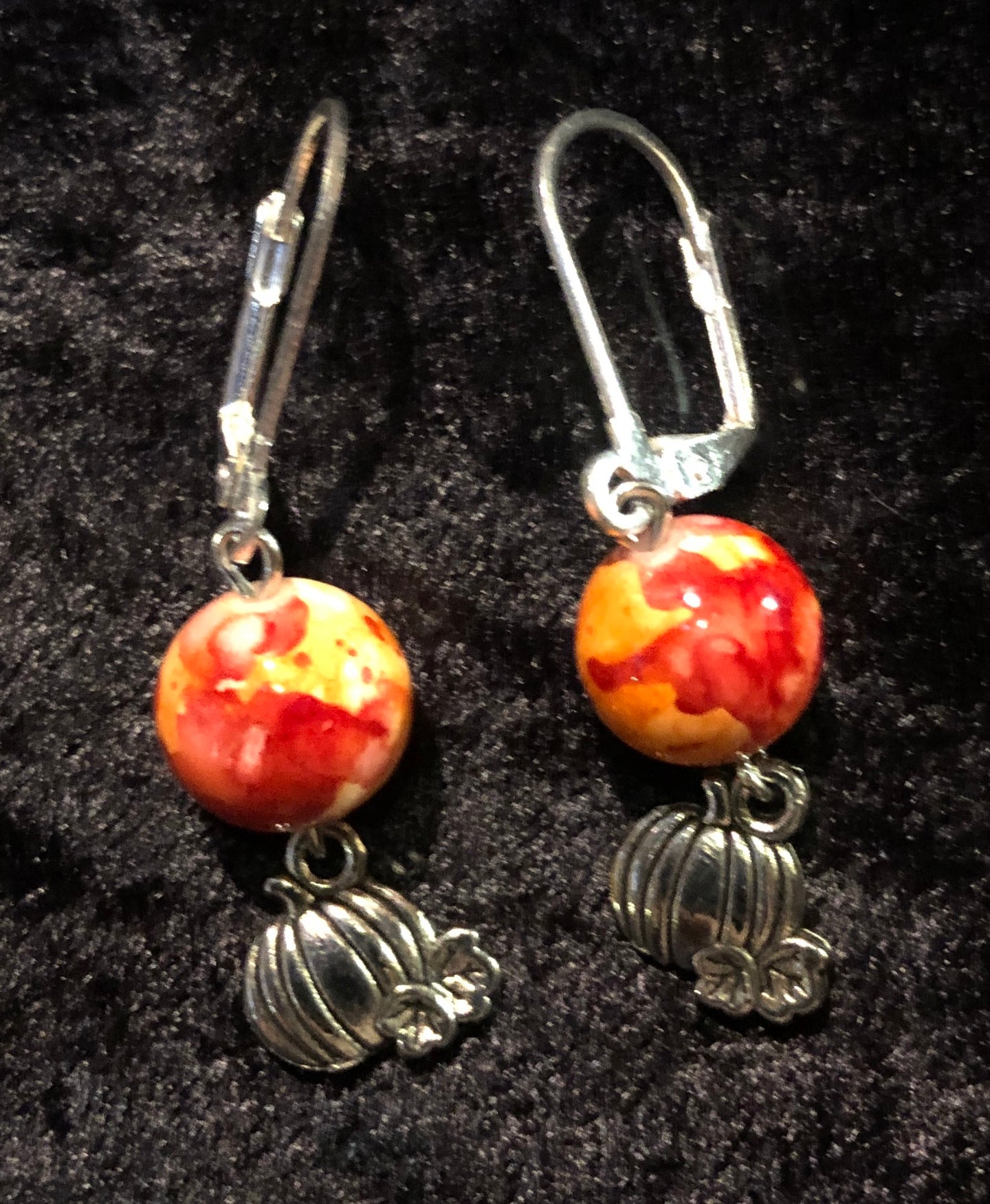 Pumpkins with Ceramic Bead Earrings