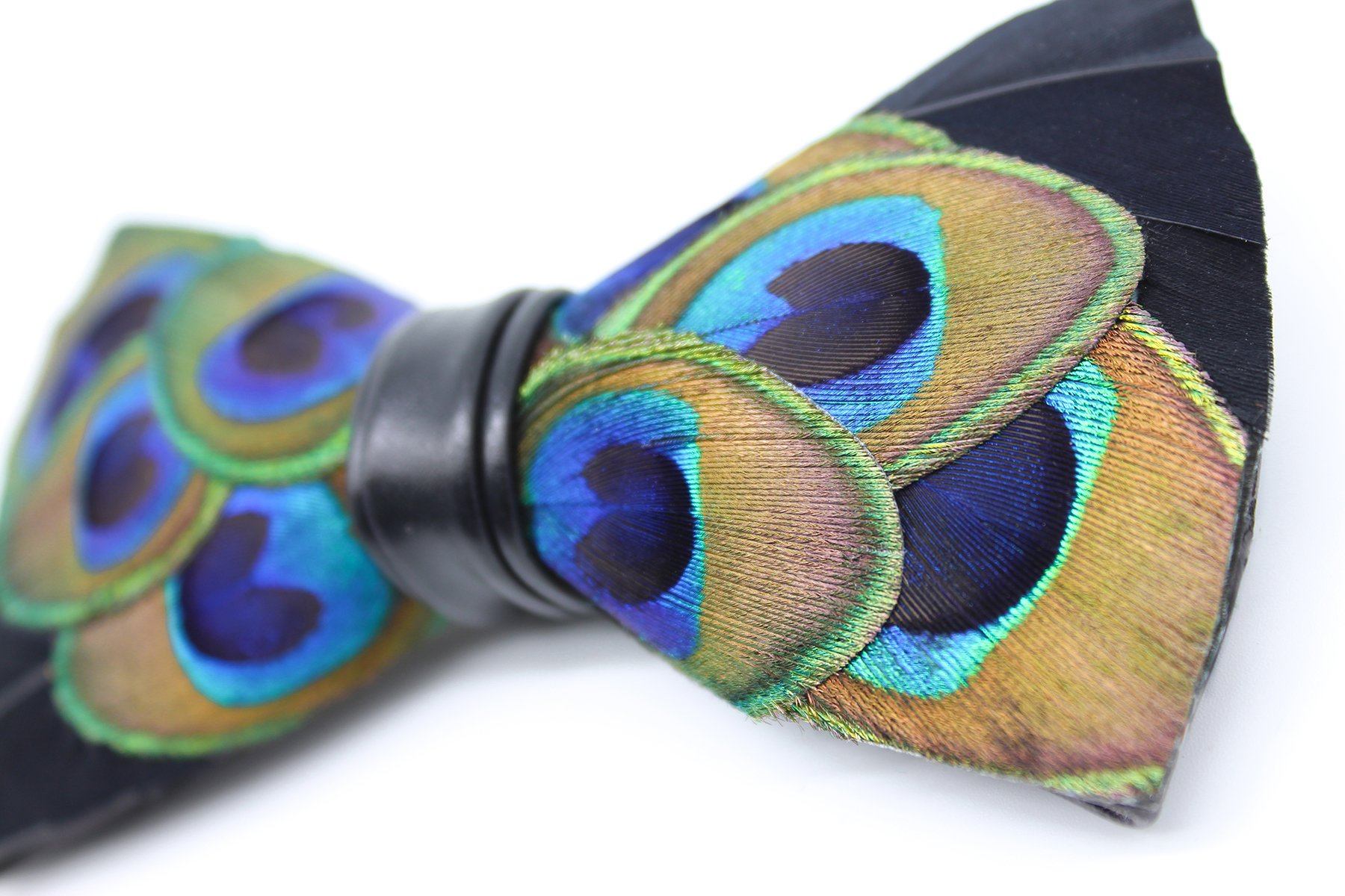 Peacock Eyes Feather Bow Tie – Vertiex