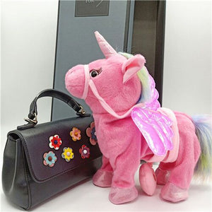 walking unicorn plush toy