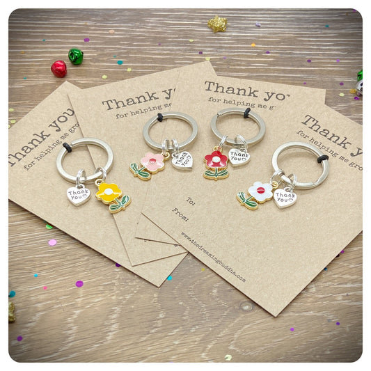 Set of 4 Thank You Keyrings, Pack of Four Appreciation Gifts, Bulk Thank  You Presents, School Teacher Gifts, Employee Thanks, Business Gift 